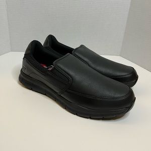 Skechers Men's 77157 Nampa Groton Memory Foam Slip On Black Work Shoes Size 10